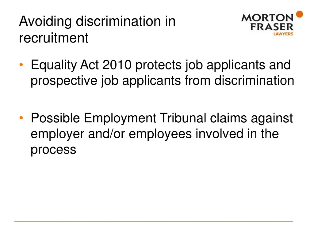 avoiding discrimination in recruitment