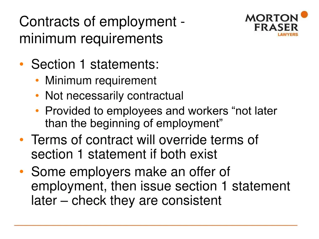 contracts of employment minimum requirements