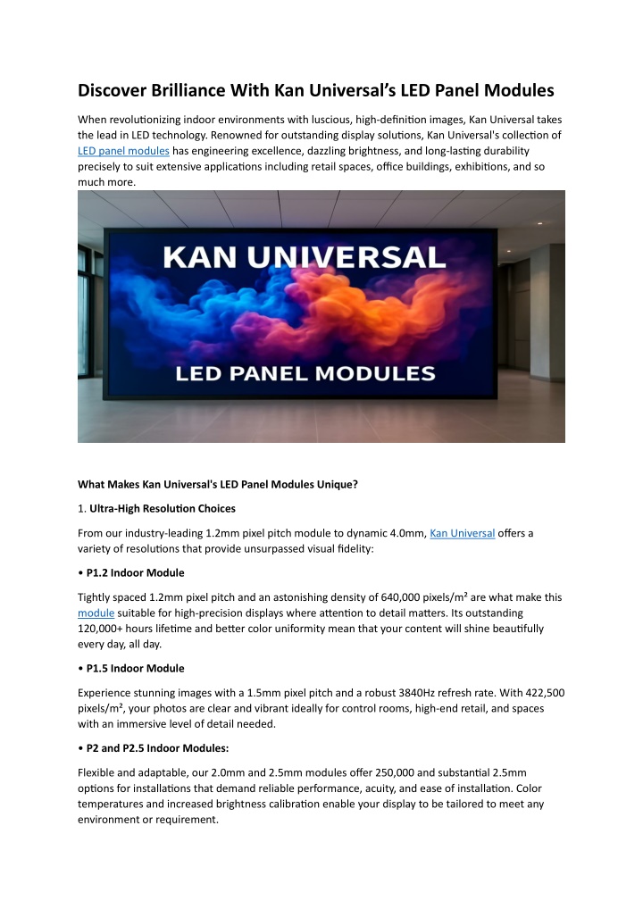 discover brilliance with kan universal