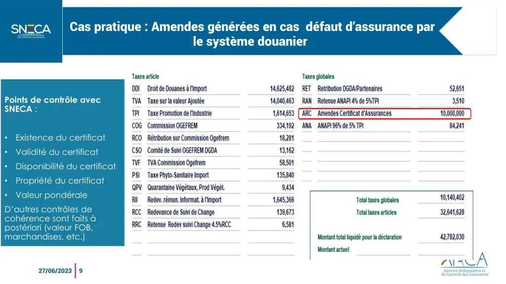 cas d utilisation avec la douane contr le