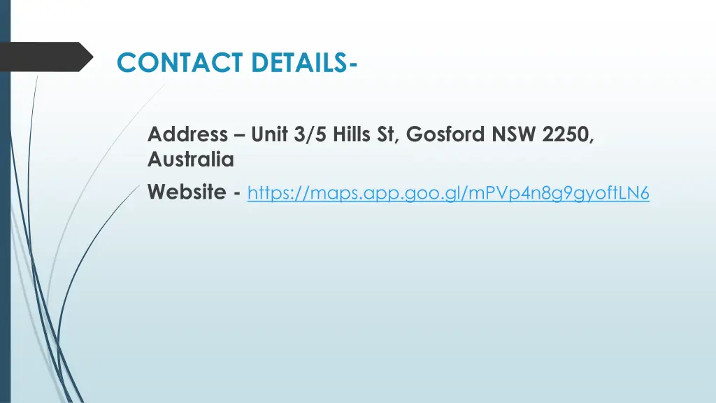 contact details