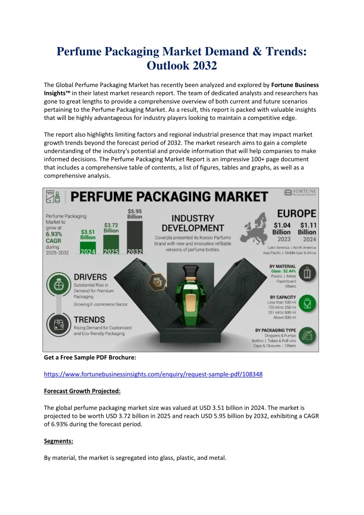 perfume packaging market demand trends outlook