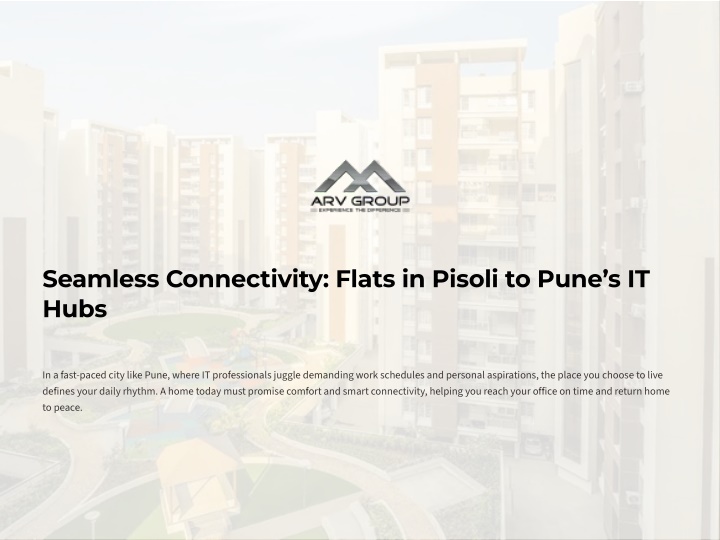 seamless connectivity flats in pisoli to pune9s