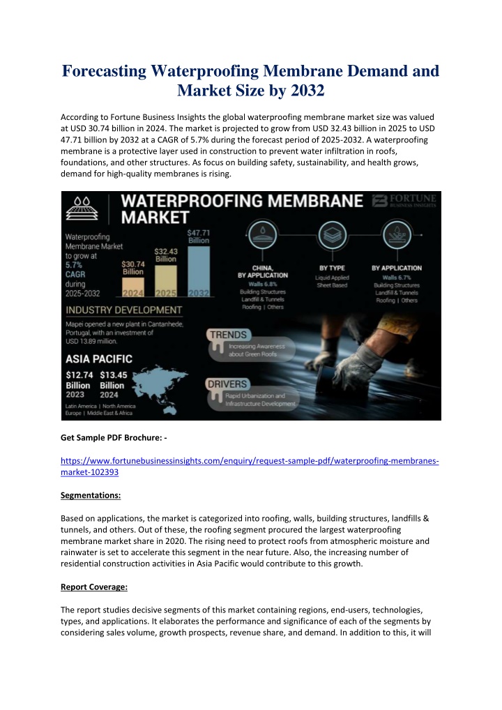 forecasting waterproofing membrane demand