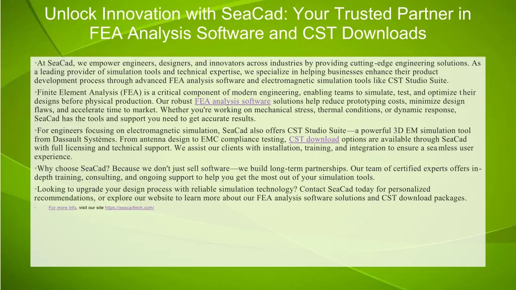 unlock innovation with seacad your trusted