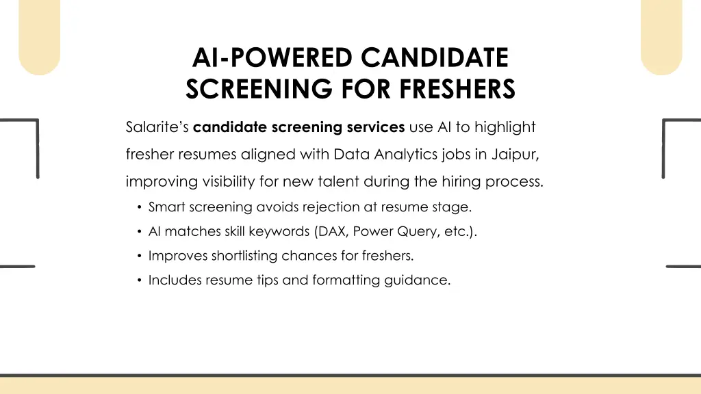 ai powered candidate screening for freshers