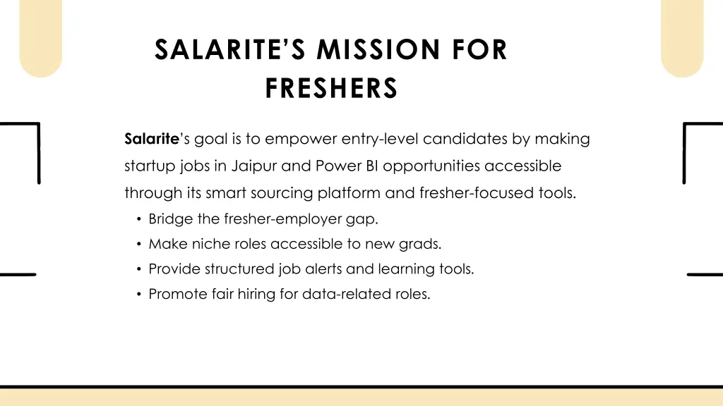 salarite s mission for freshers
