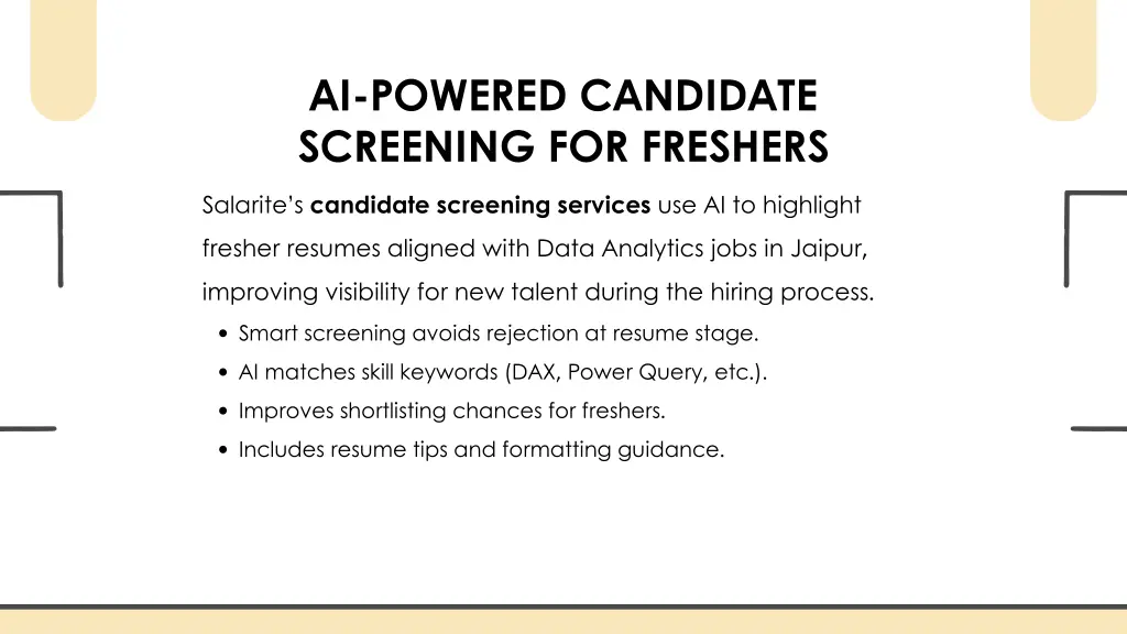 ai powered candidate screening for freshers