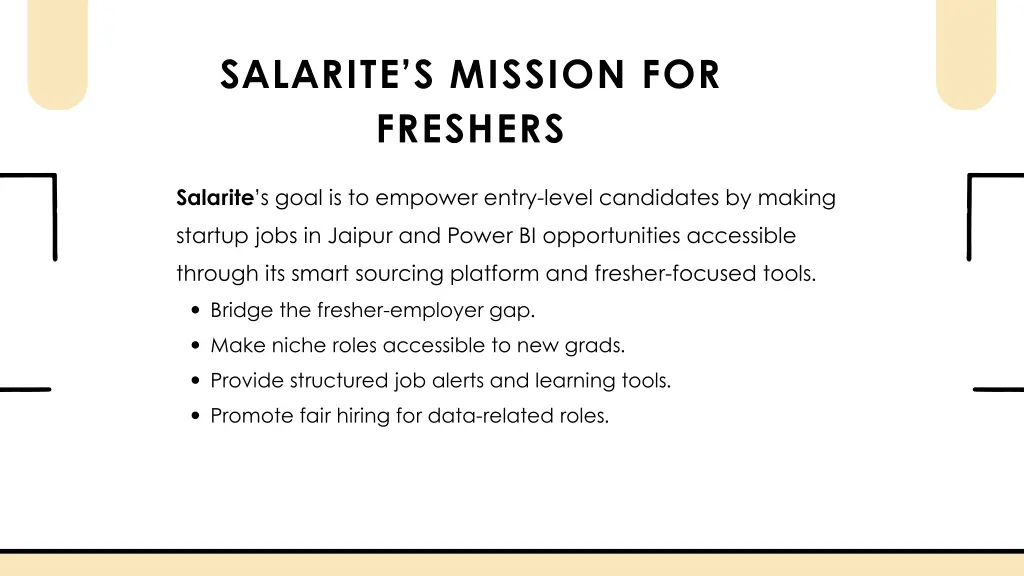 salarite s mission for freshers