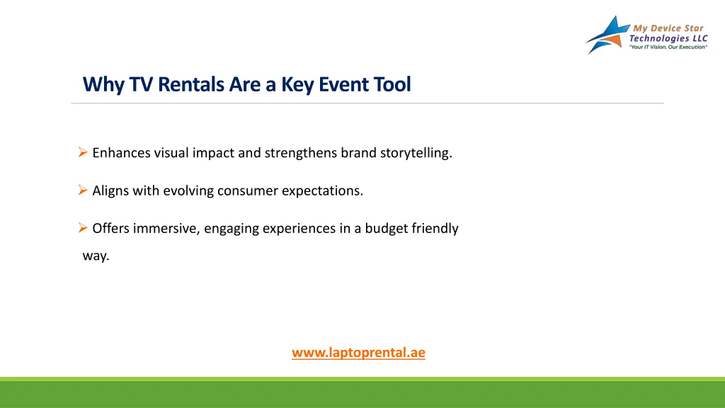 why tv rentals are a key event tool
