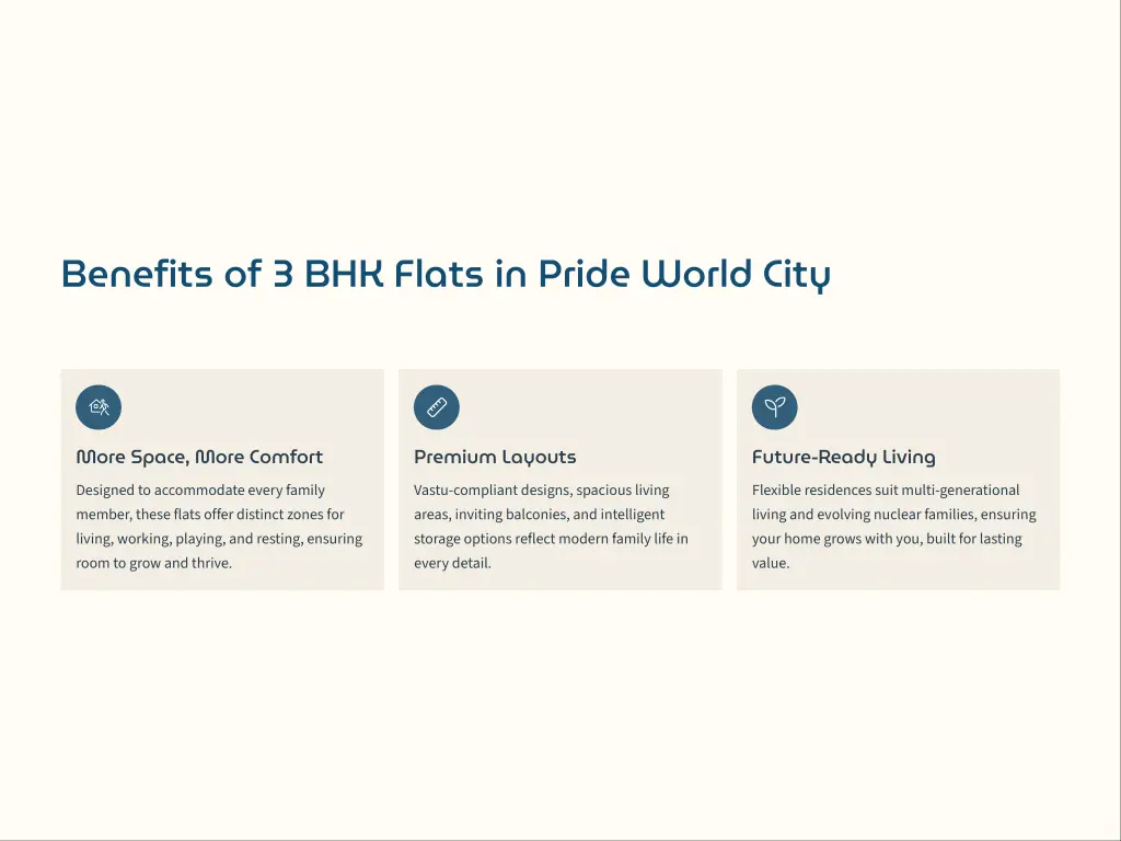 benefits of 3 bhk flats in pride world city