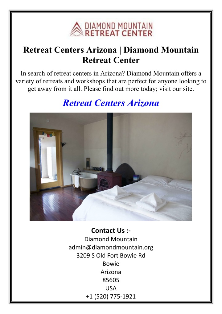 retreat centers arizona diamond mountain retreat