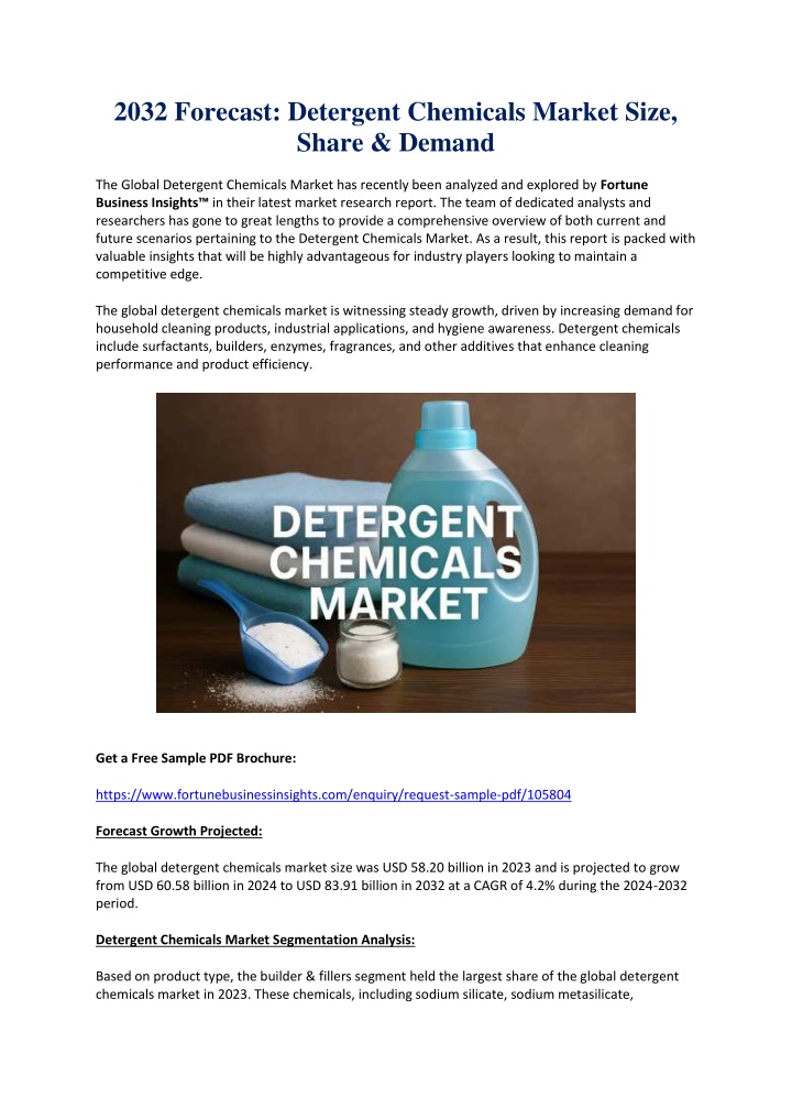 2032 forecast detergent chemicals market size