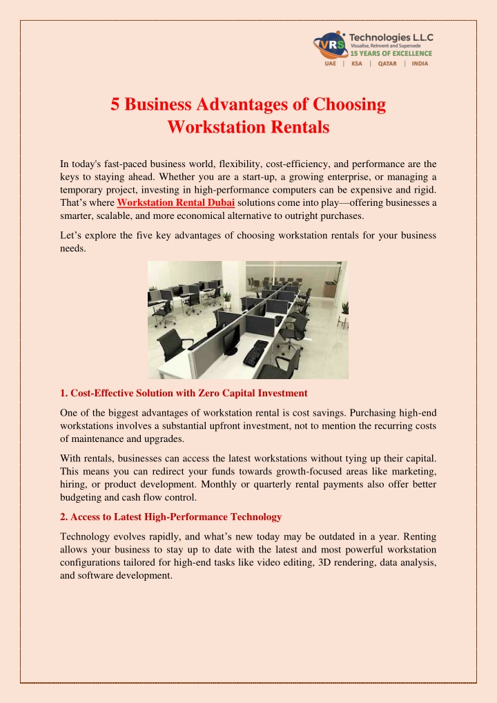 5 business advantages of choosing workstation