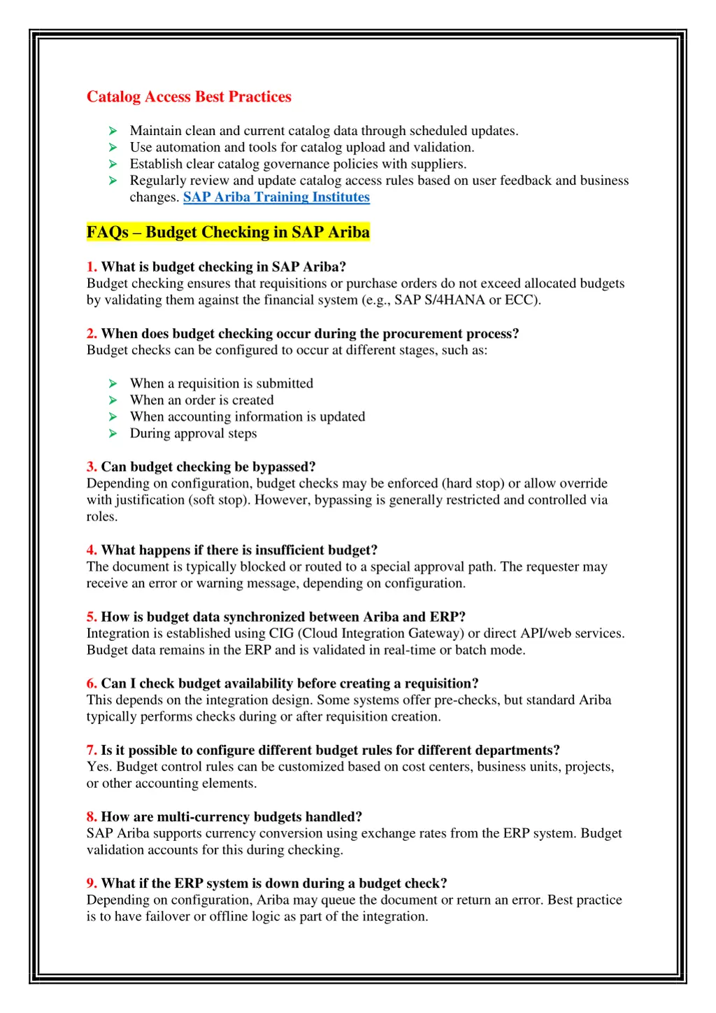 catalog access best practices