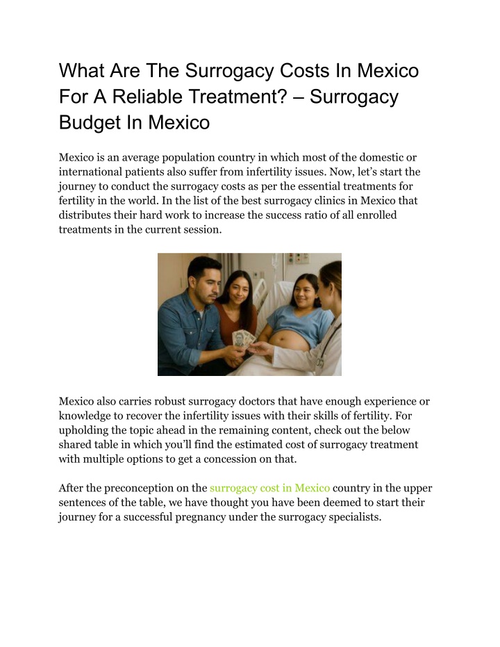 what are the surrogacy costs in mexico