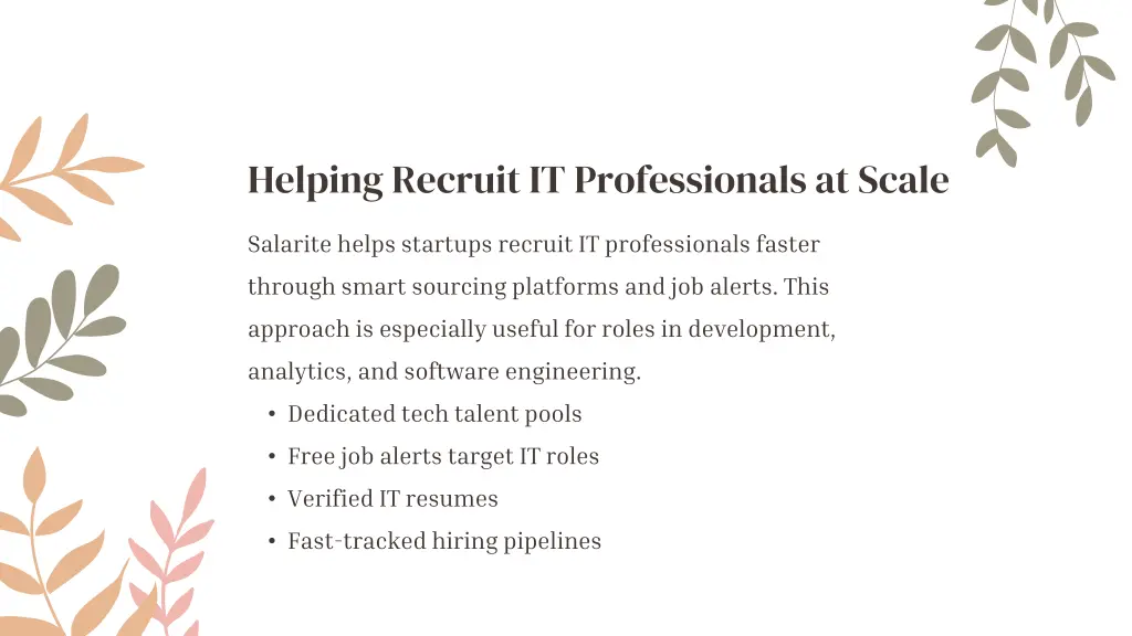 helping recruit it professionals at scale