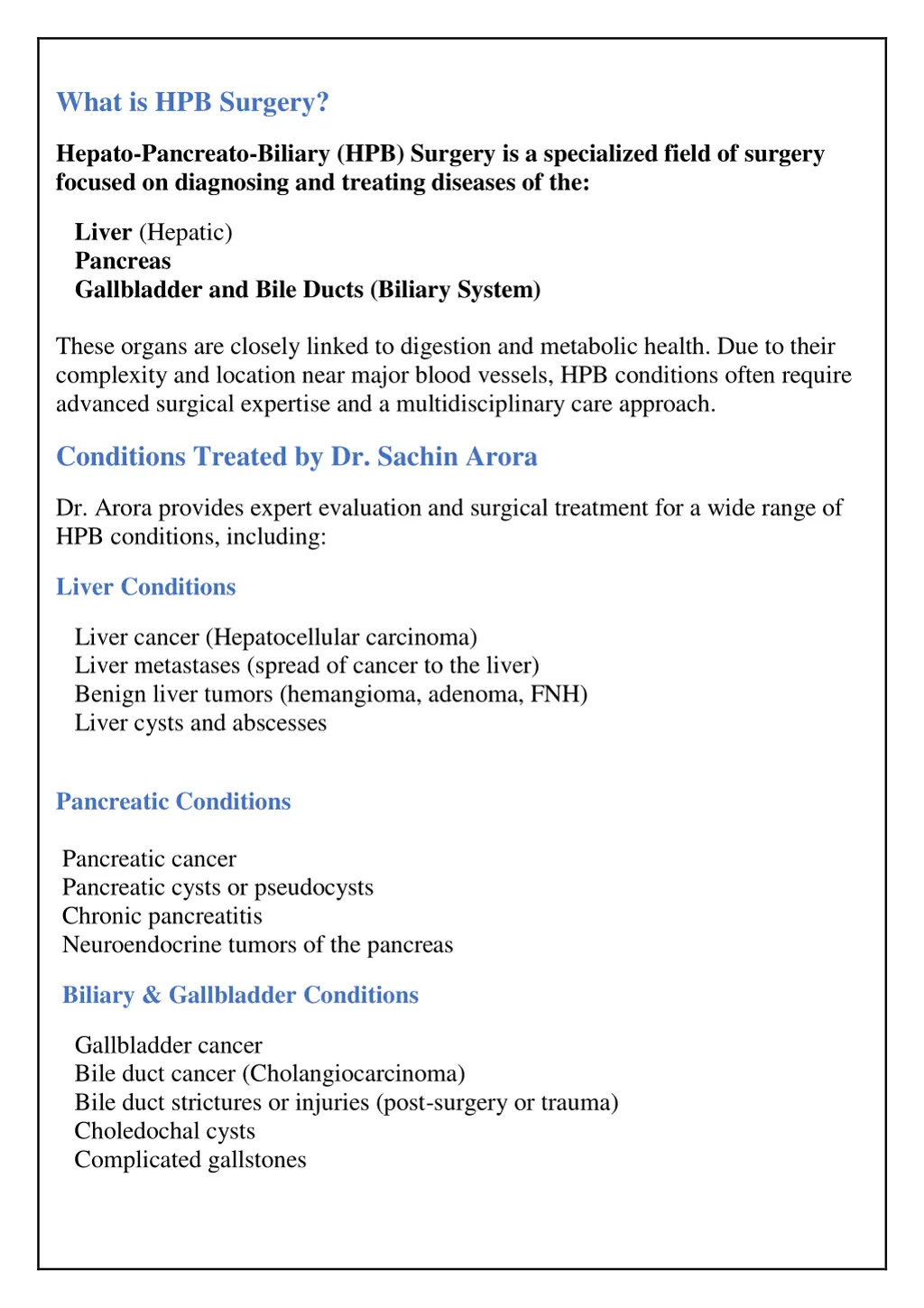 what is hpb surgery