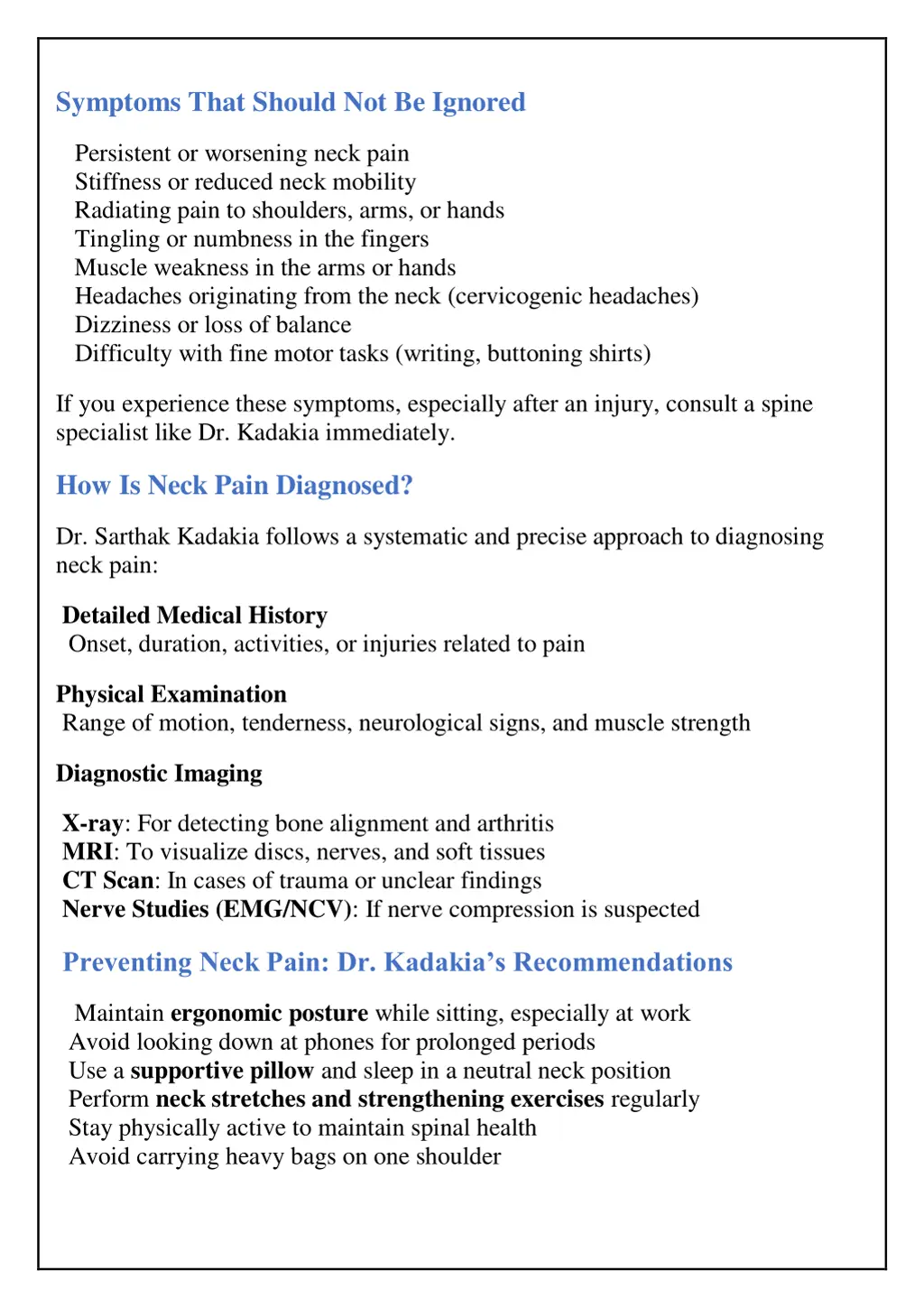 symptoms that should not be ignored