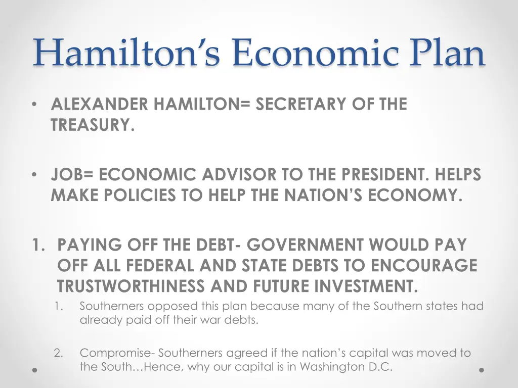 hamilton s economic plan