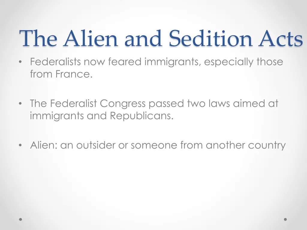 the alien and sedition acts federalists