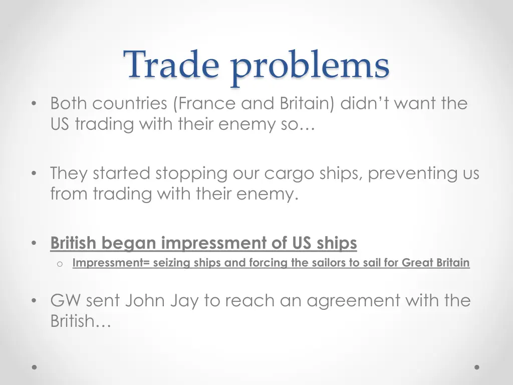 trade problems both countries france and britain