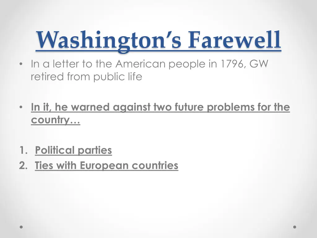 washington s farewell in a letter to the american