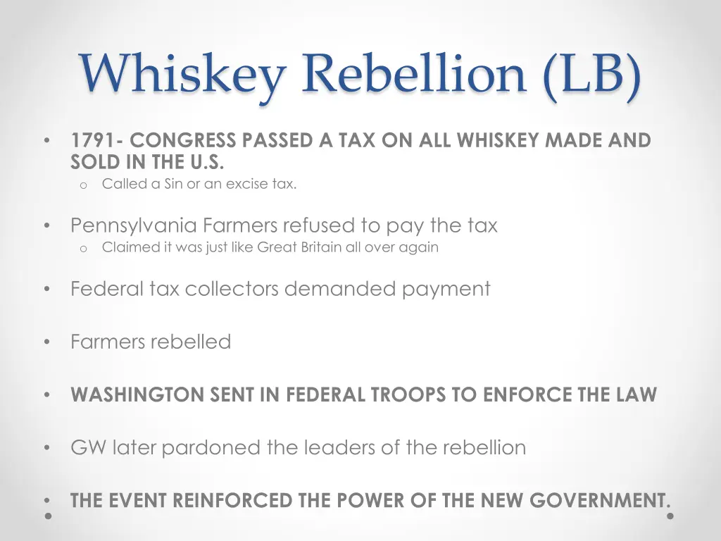 whiskey rebellion lb
