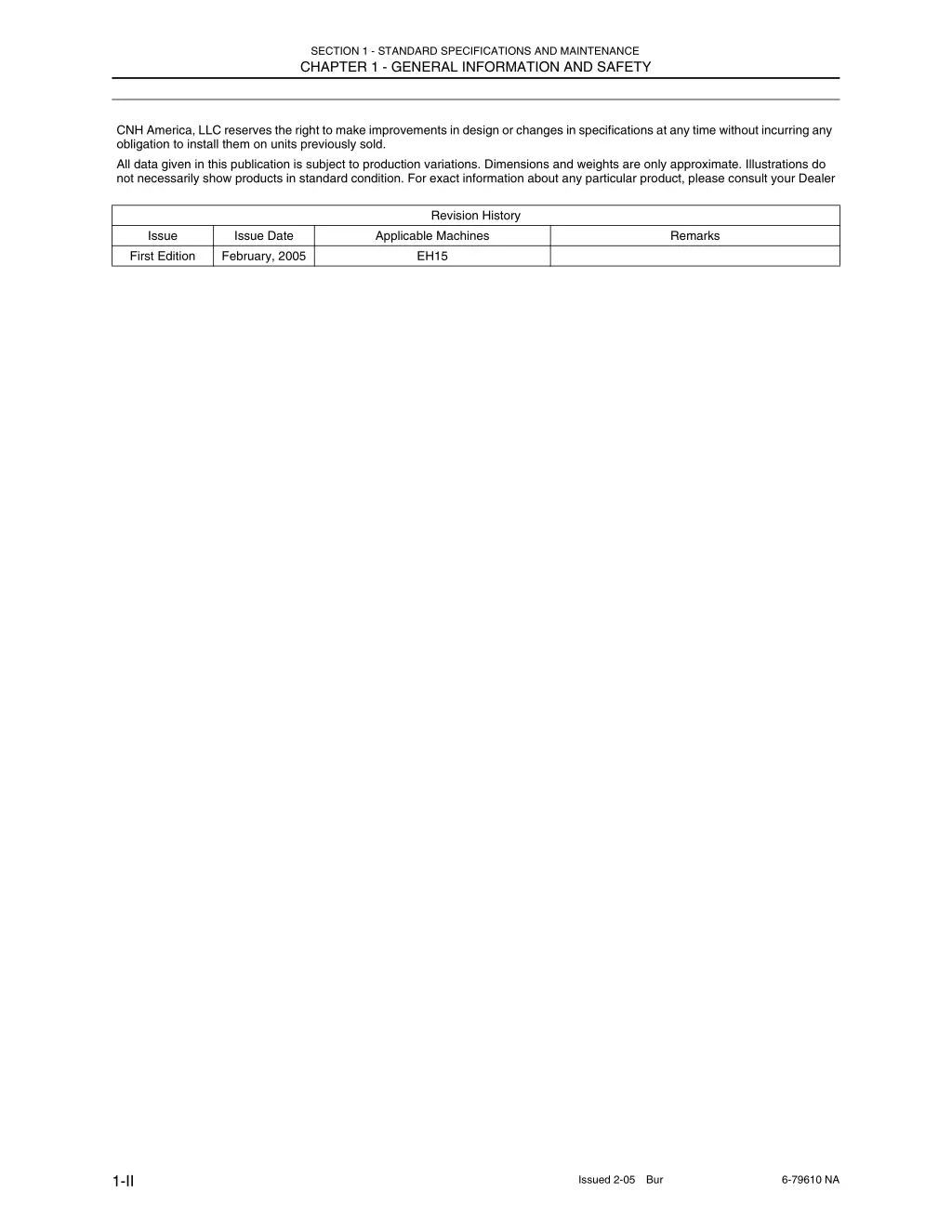 section 1 standard specifications and maintenance 3