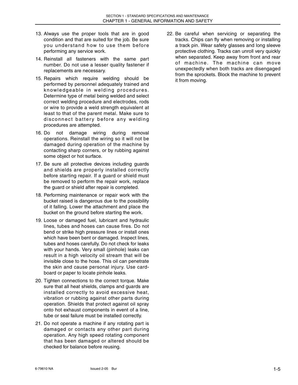 section 1 standard specifications and maintenance 7