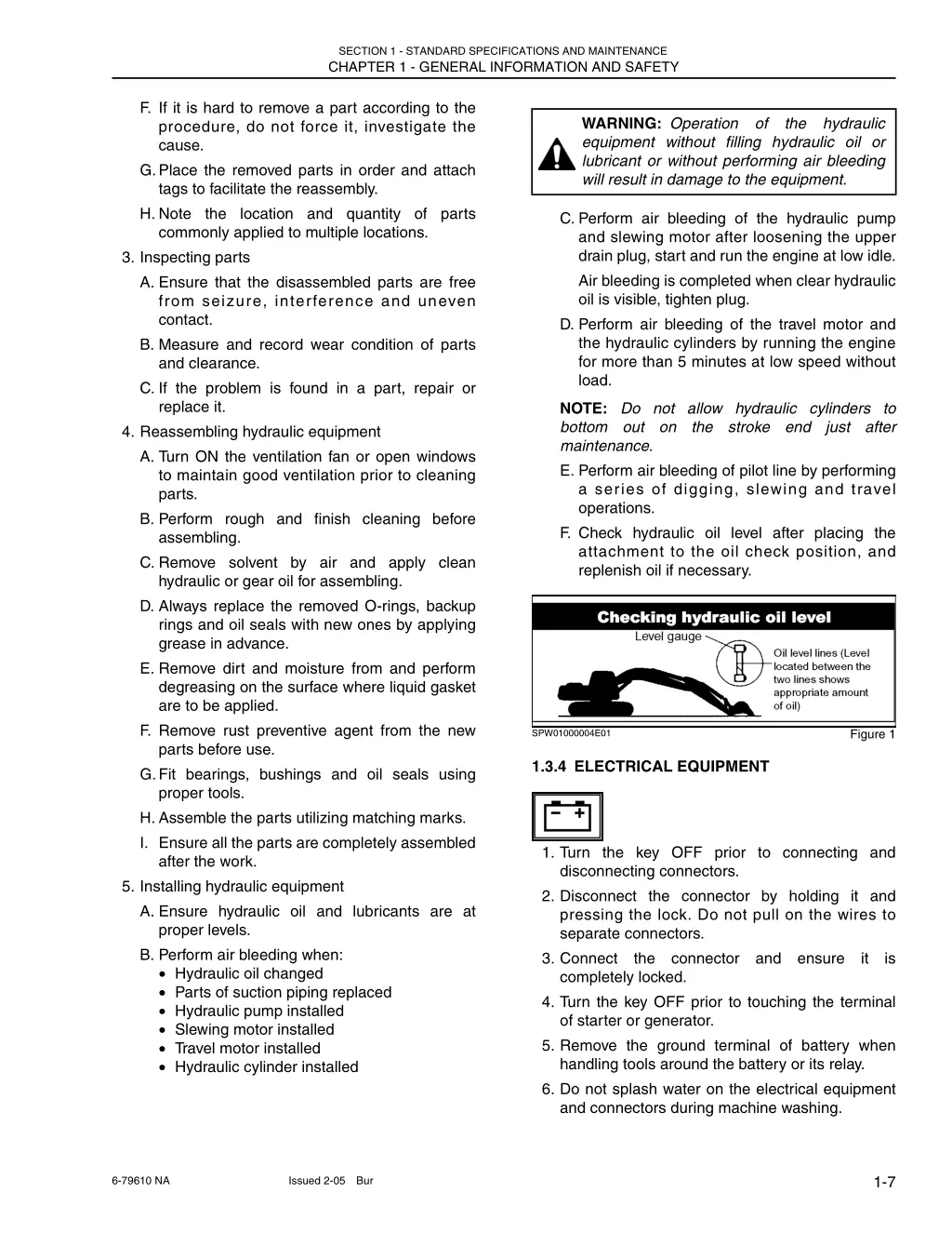 section 1 standard specifications and maintenance 9