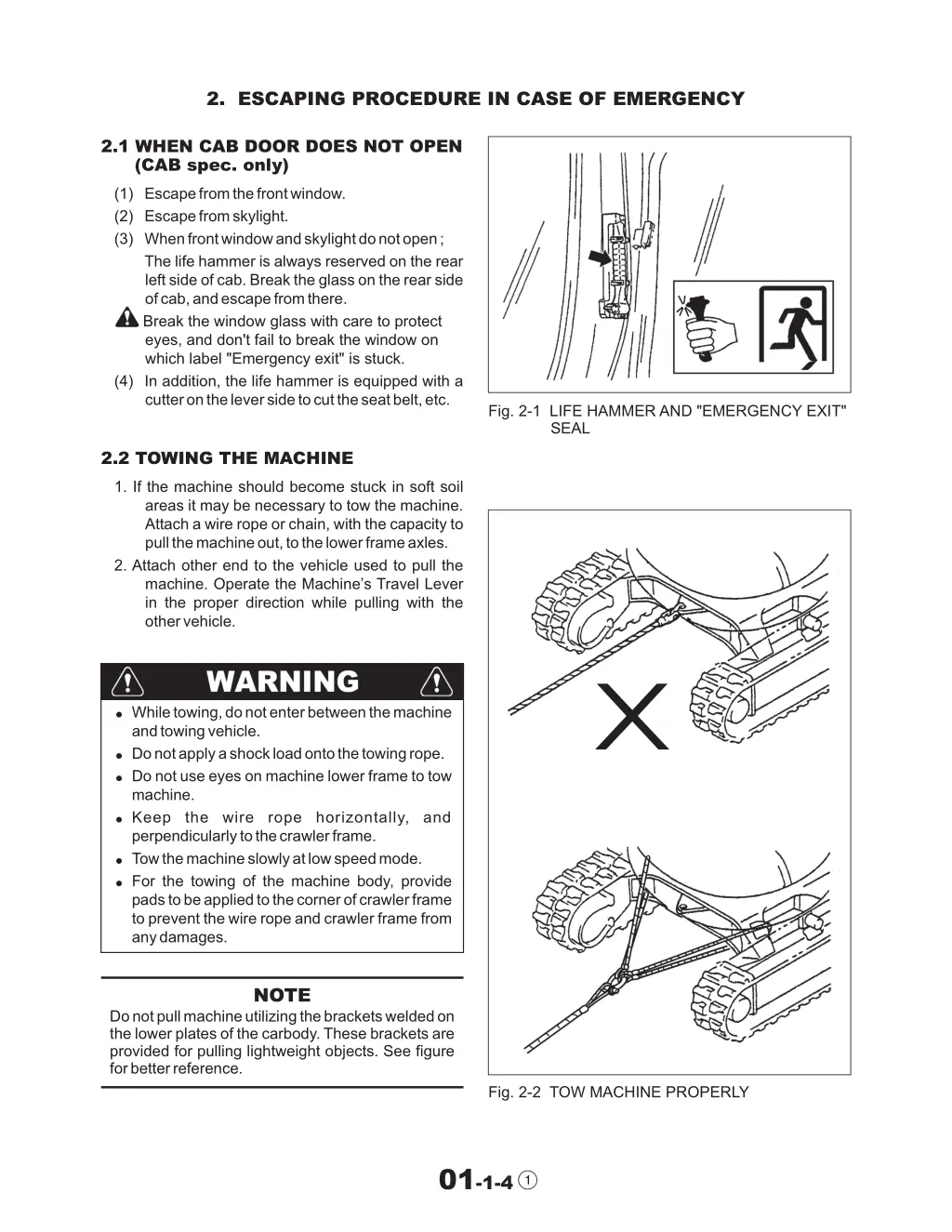 2 escaping procedure in case of emergency