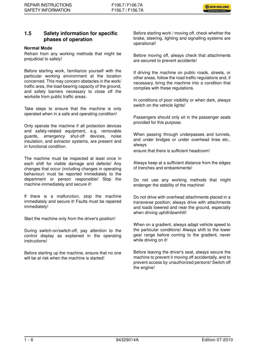 repair instructions safety information 5