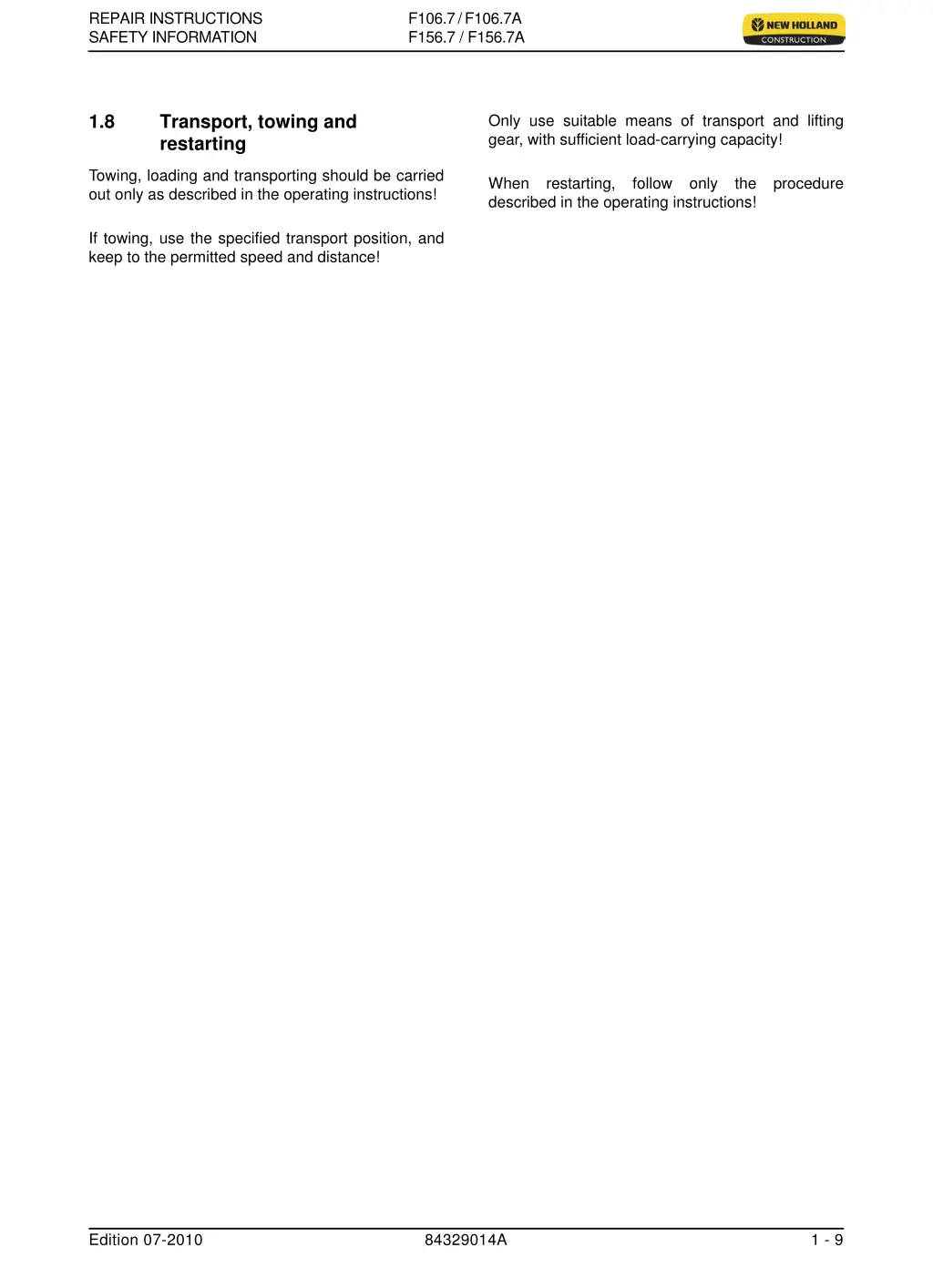 repair instructions safety information 8