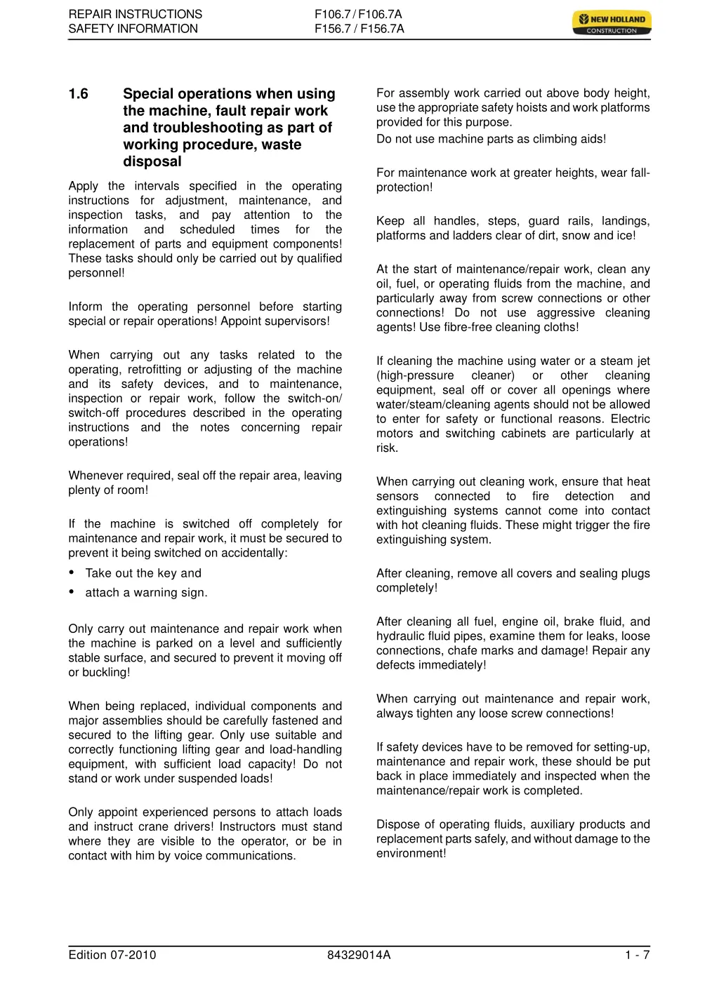 repair instructions safety information 6