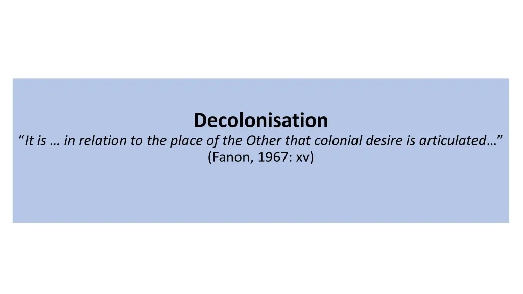 decolonisation