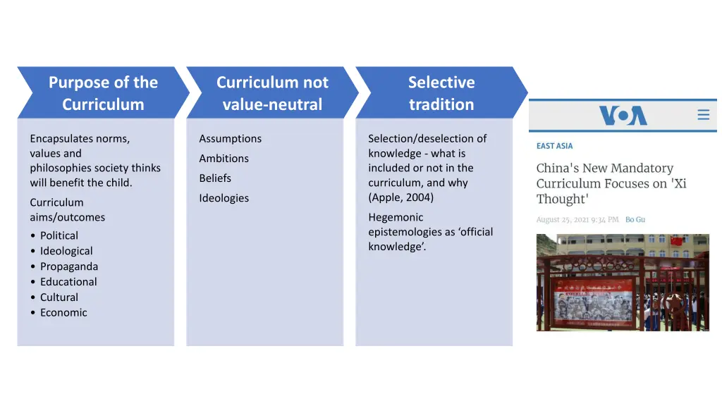 purpose of the curriculum