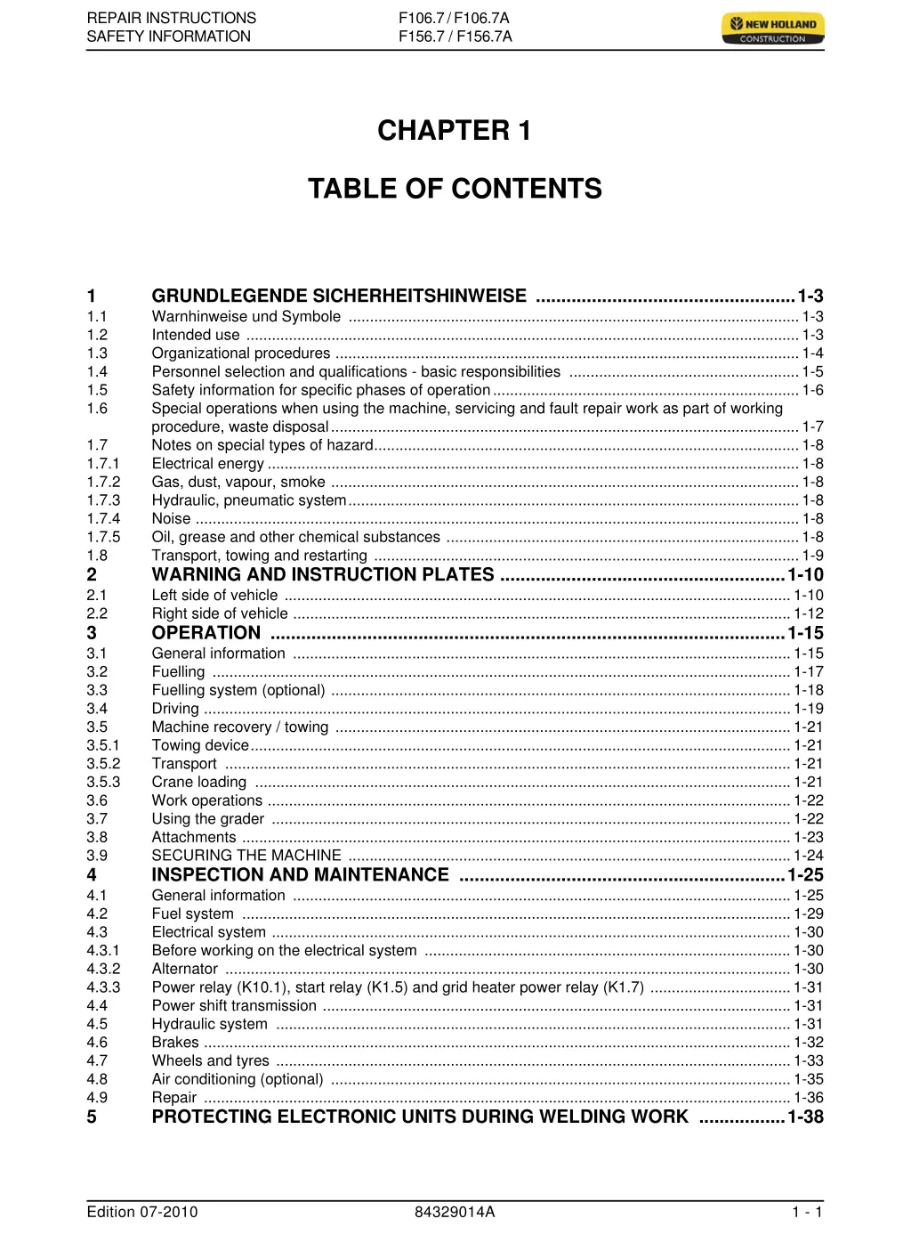 repair instructions safety information