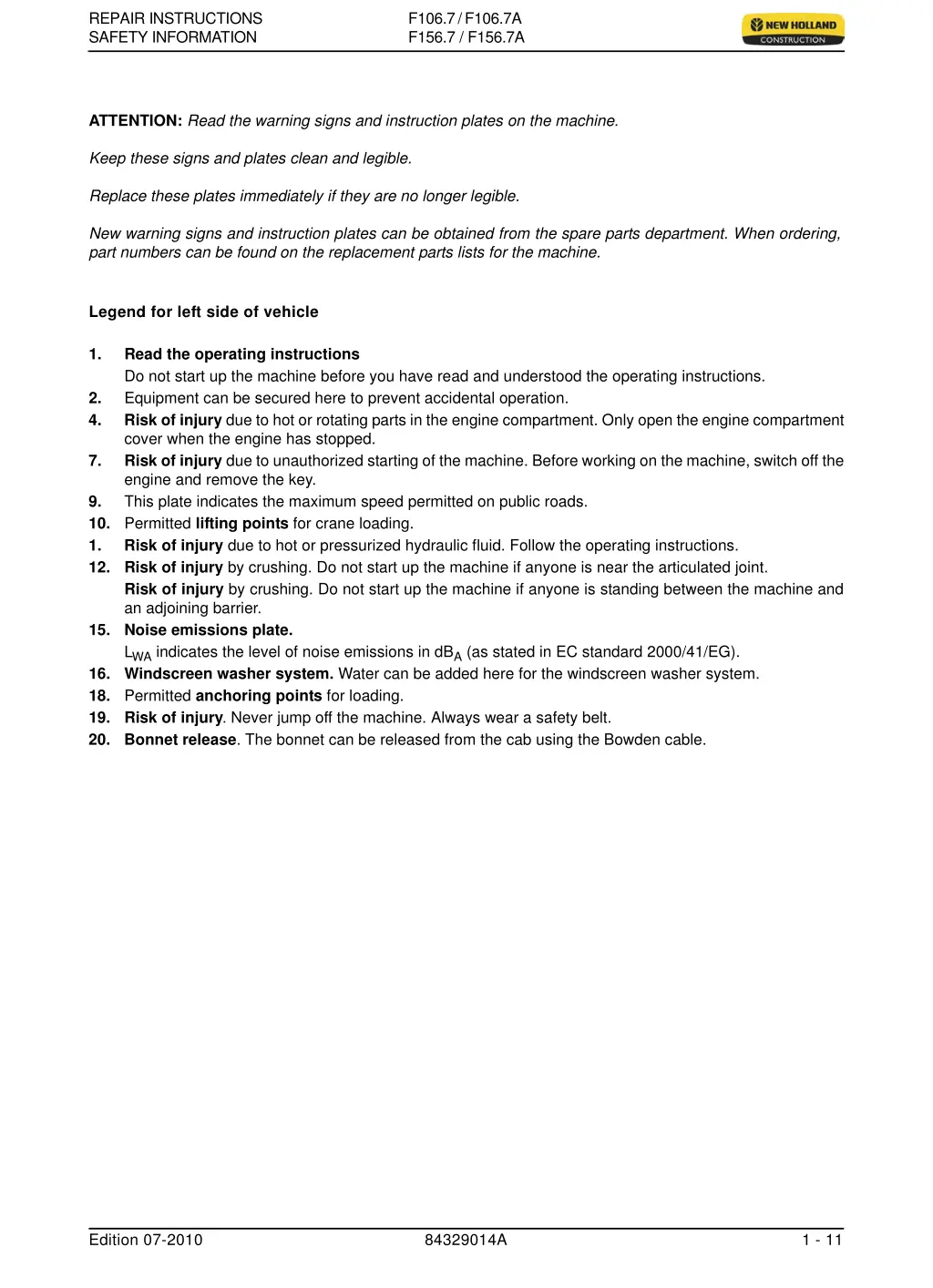 repair instructions safety information 10