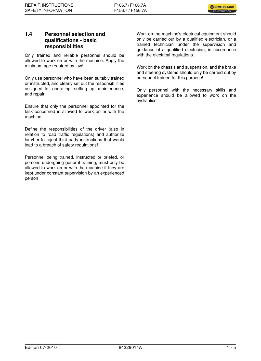 repair instructions safety information 4
