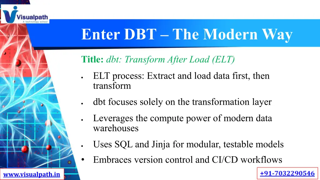 enter dbt the modern way