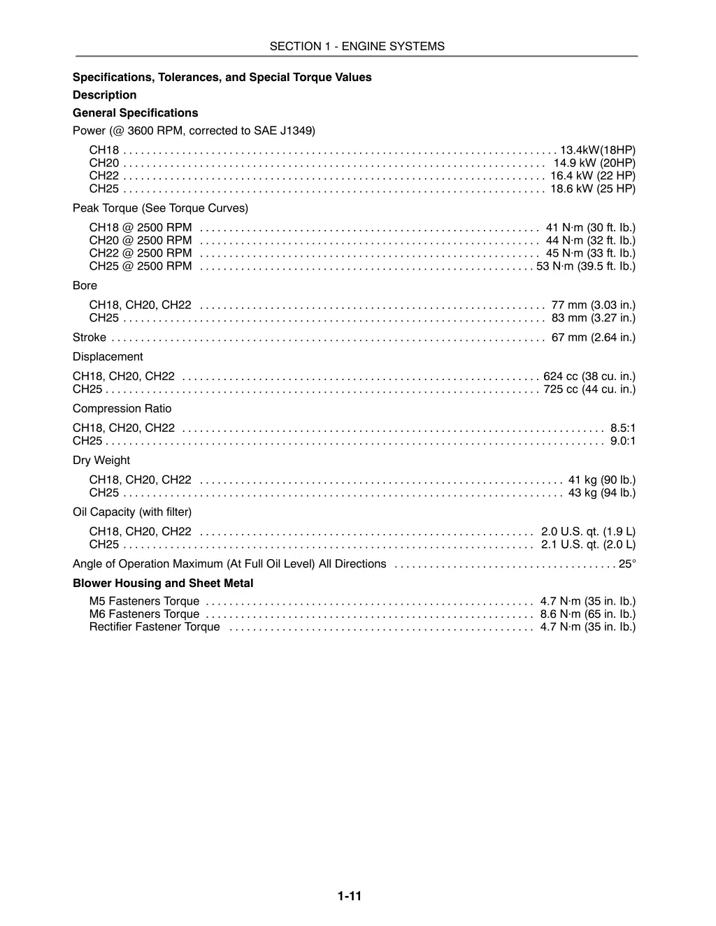 section 1 engine systems 10