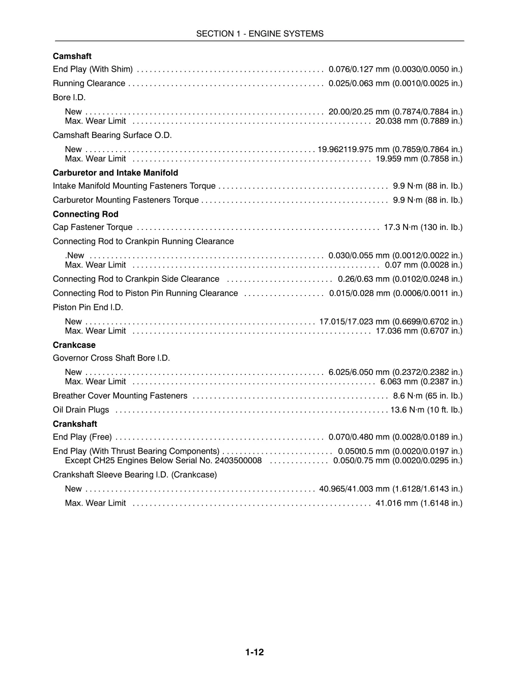 section 1 engine systems 11
