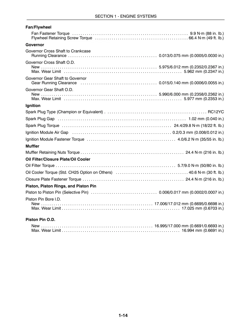 section 1 engine systems 13
