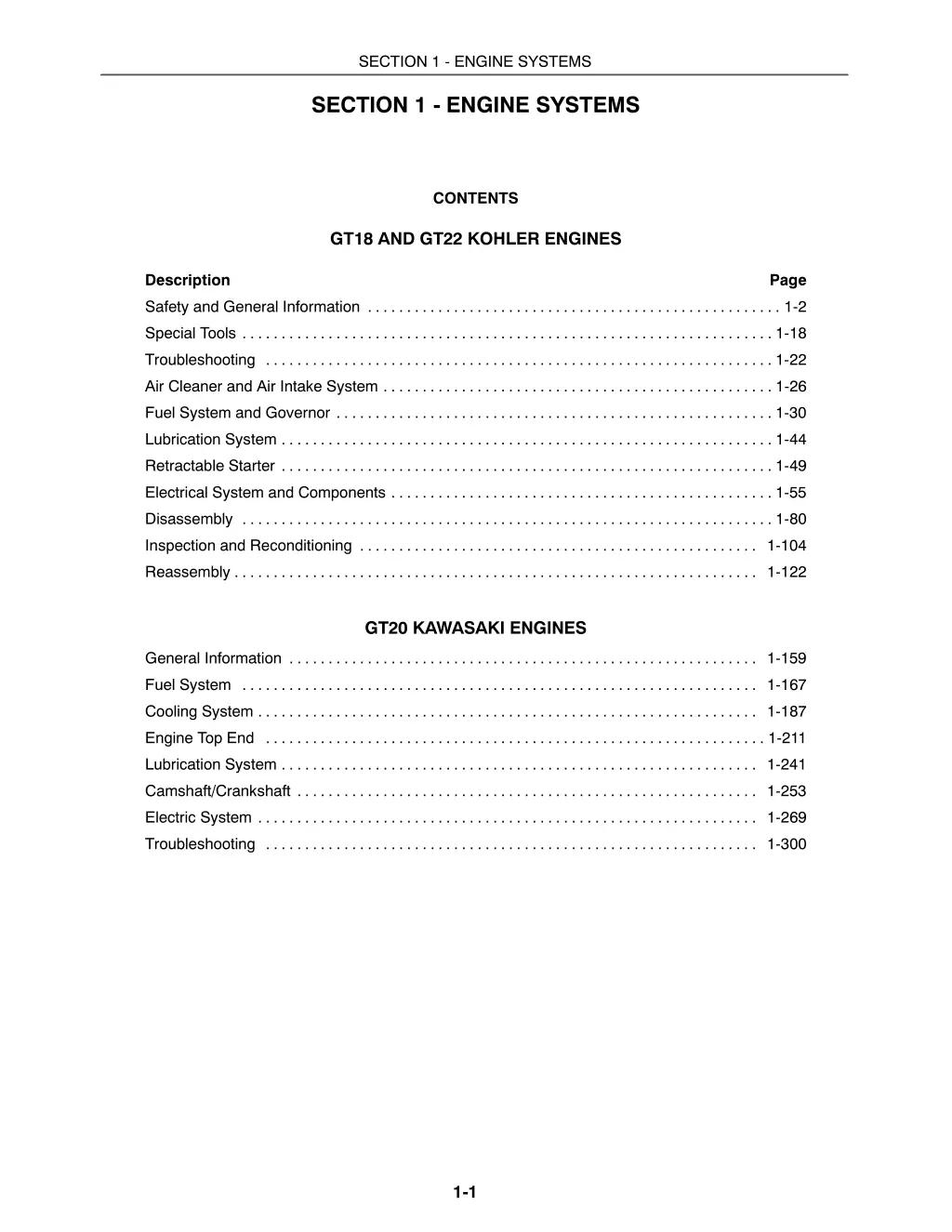 section 1 engine systems