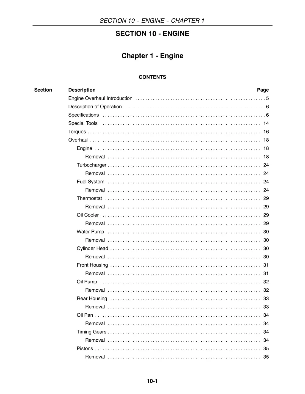 section 10 engine chapter 1