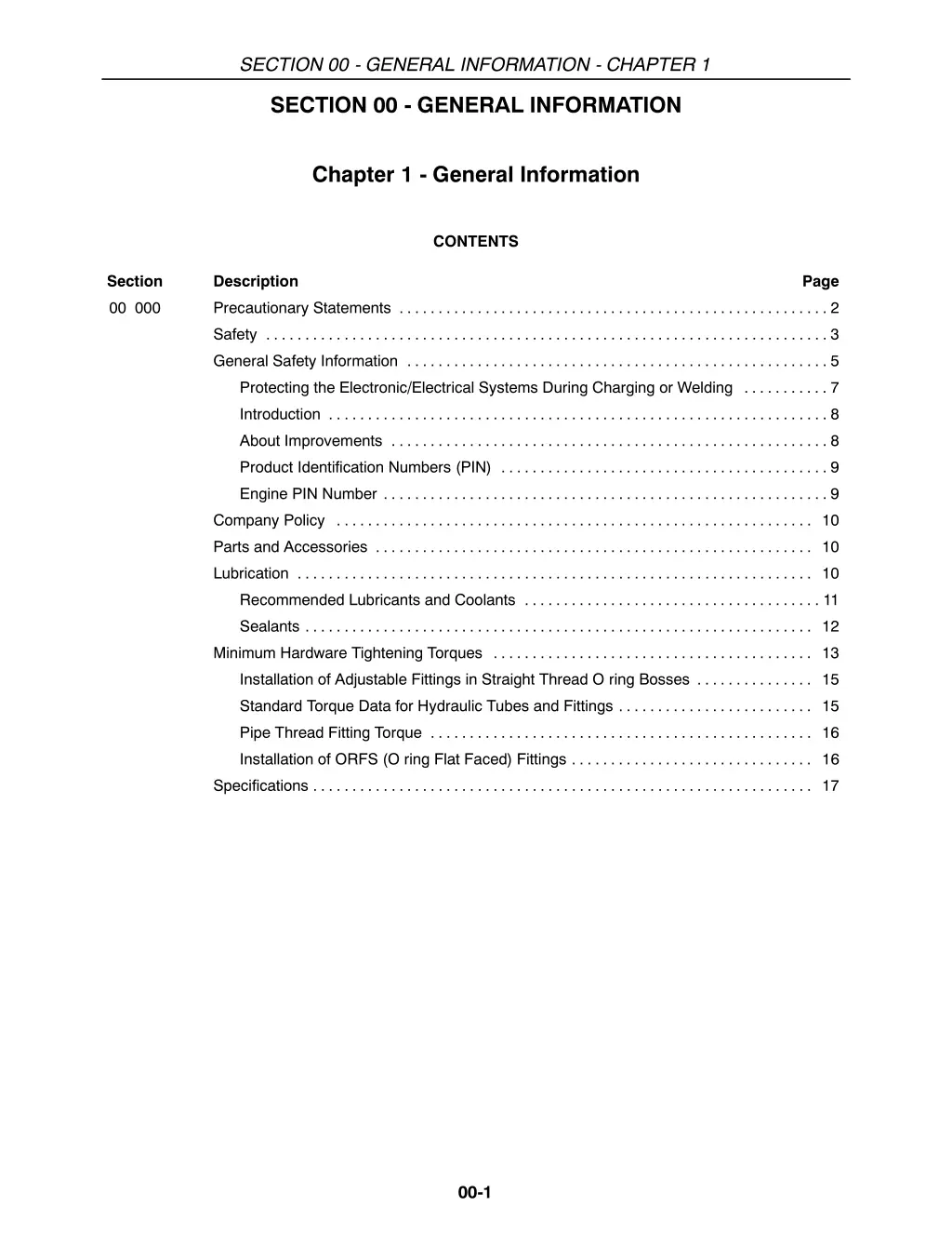 section 00 general information chapter 1