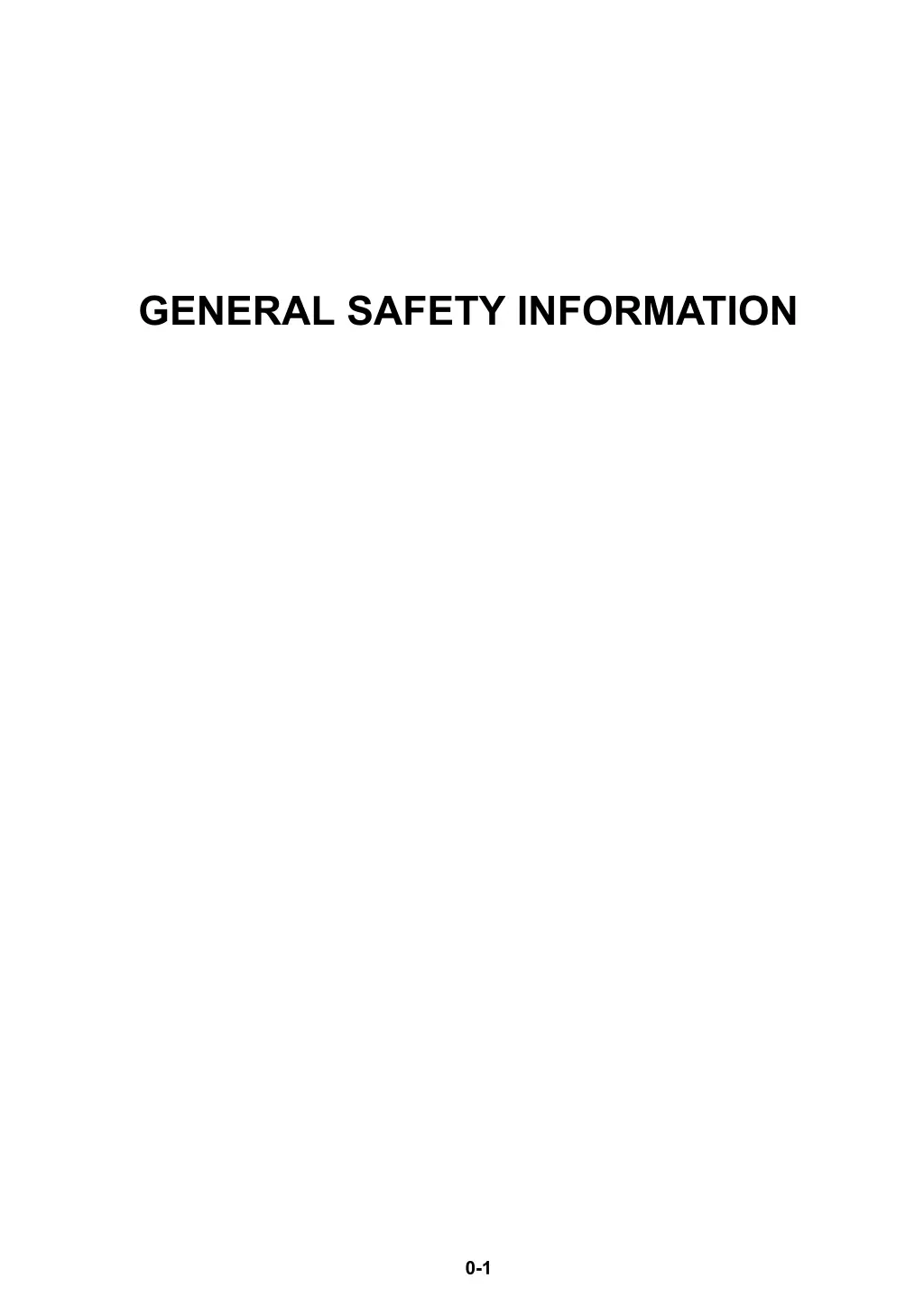 general safety information