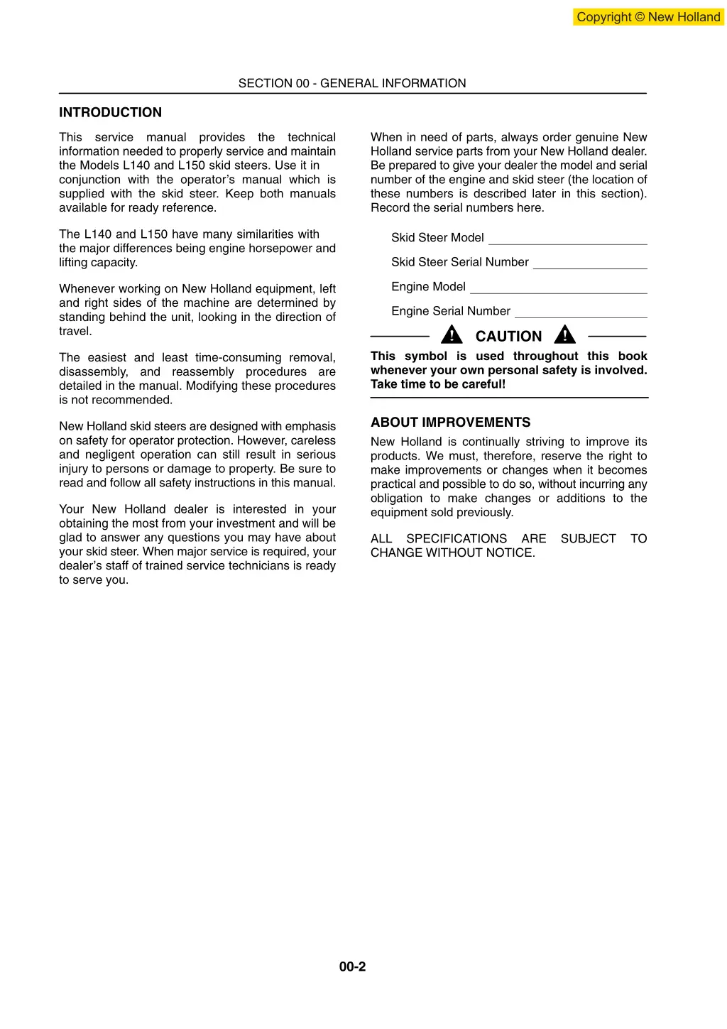 section 00 general information