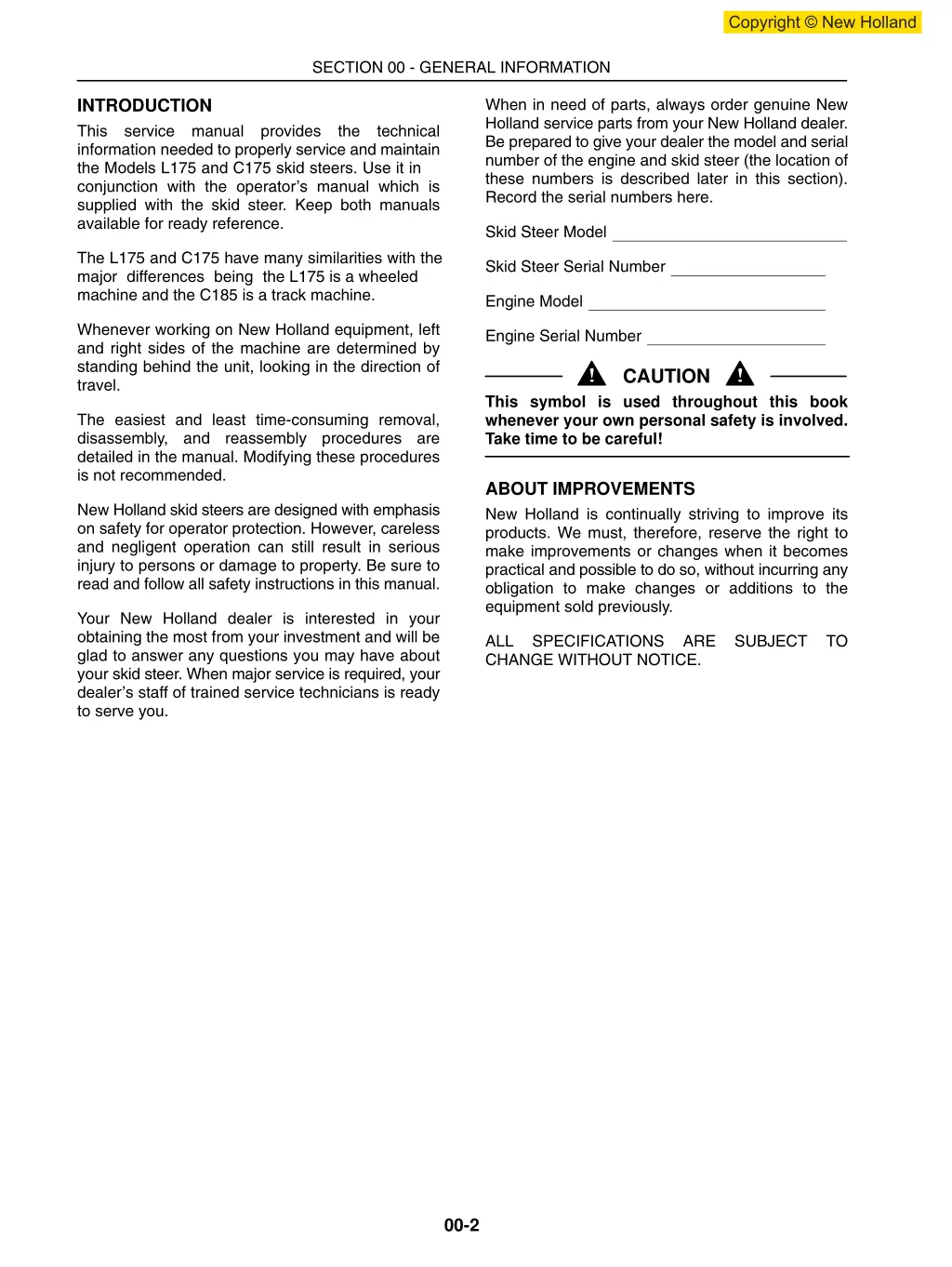 section 00 general information